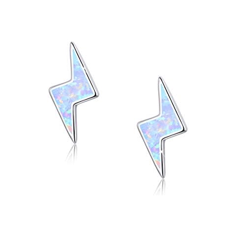 Opal Stud Earrings for Women Girls Kids Teens 925 Sterling Silver Small Cute Stud Earrings Owl Turtle Cat Unicorn Animal Hypoallergenic Earrings for Sensitive Ears Valentine's Day Birthday Gifts Cover