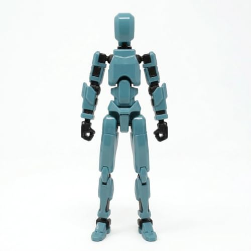 Image of VAALI Dummy 13 Action Figure Fully Assembled T13 Articulated Robot Toy with 12 Accessories (Swords Guns Extra Hands) 3D Printed Poseable Desktop Figure for Stop Motion Artists Gamers 5.4 inch (Teal Blue)
