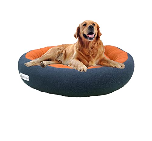 Image of Premium Large Size Dog Bed for Large Dogs and Puppies Anti Skid Bottom Washable Orthopedic Big Dog /cat Beds Orange /Black