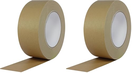 ProTapes Pro 183 Paper Tape with Rubber-Resin Adhesive for Carton Sealing, 7.1 mils Thick, 55 yds Length x 2" Width, For Light-to-Medium Packaging, Light Brown (Pack of 1) image 5