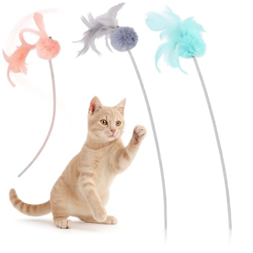 Flamingo Jouet pour Chat Canne à pêche Bovee avec Pompon en Peluche...