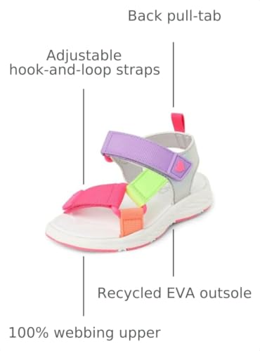 Image of The Children's Place girls Baby Girls and Toddler Sporty Sandals With Adjustable Straps
