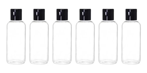 Image of nsb herbals 50ml Empty Clear Plastic Bottles Refillable Travel Size Cosmetic Containers Small Leak Proof Squeeze Bottles with Black Flip Cap for Toiletries, Shampoos, Lotions, Creams (9)