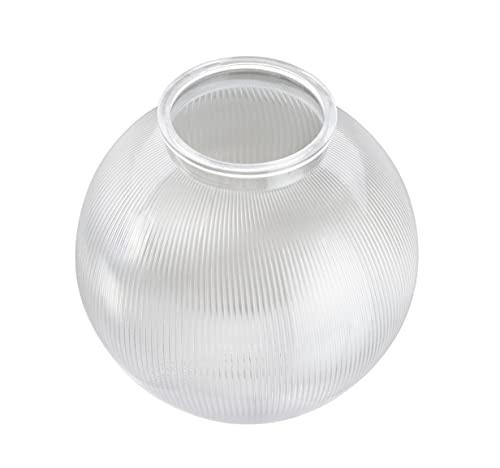 Image of Aspen Creative 28002-75-41, 8 inch Clear Prismatic Acrylic Replacement Lamp Post Globe with 3-7 /8 inch Neck