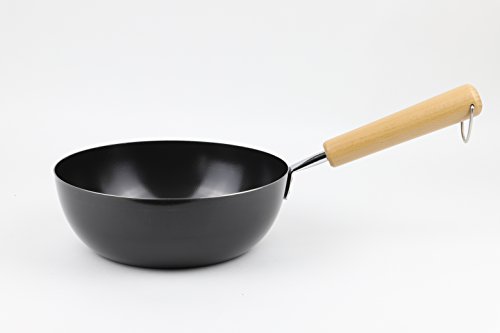Wok de hierro con mango de madera, 20 cm, compatible con inducción miniatura 4