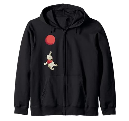 Image of Disney Winnie The Pooh Floating Red Balloon Zip Hoodie