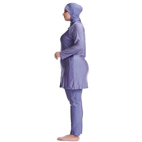 Wowdecor Muslim Swimsuits for Women Plus Size 2 Piece Fully Covered Swimsuits Burkini