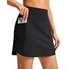 SANTINY 16” Skorts for Woman with 4 Side Pockets High Waisted Stretch Pickleball Athletic Skirts Casual Tennis Golf Skirts
