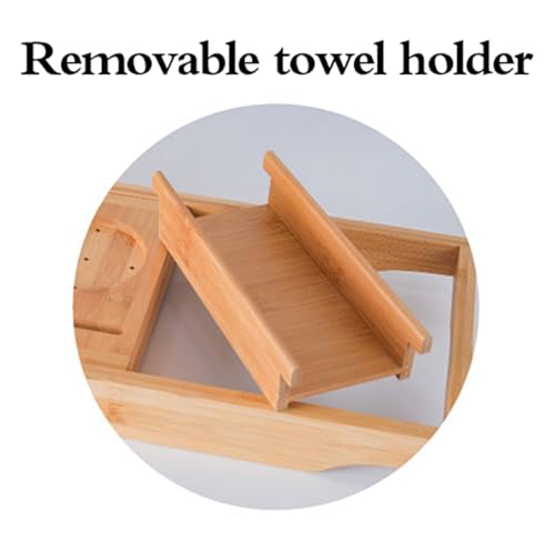 Bandeja de baño de bambú premium con soporte extensible para experiencia spa 7