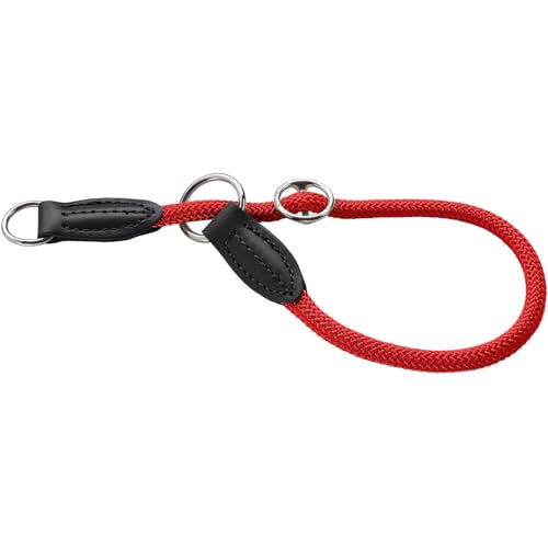 HUNTER Dressurhalsung FREESTYLE, Farbe: rot, strapazierfähiges Tau mit Polyamid-Kern, weich & robust, wetterfest & pflegeleicht, ideal für Training & Alltag, Größe: S-M