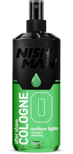 NISHMAN Aftershave Cologne 00 - Northern Lights 150ml Refreshing After Shaving Spray Lotion for Men Fresh & Sophisticated Scent - Mens After Shave Cologne