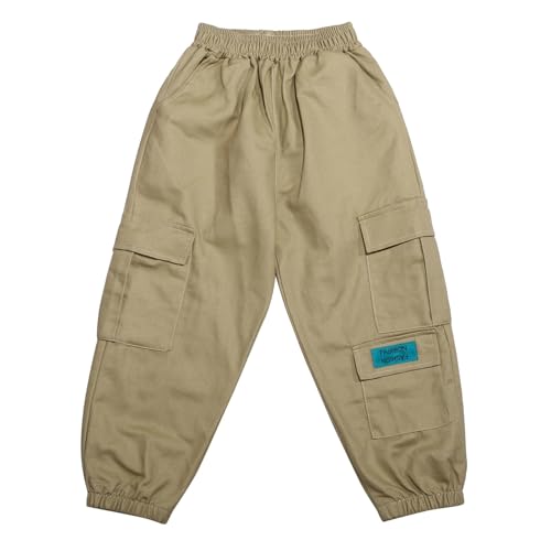 Boys Casual Cargo Pants Summer Activewear Fashionable Trousers for Sports Comfortable Loose Fit Kids Bottoms