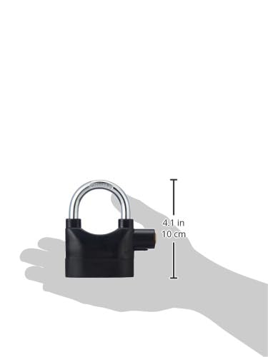 Image of Careflection Motion Sensor Alarm Padlock, Black Metal, 110db Siren, Anti-Theft Security Lock for Doors, Motorcycles, Battery Powered Gates