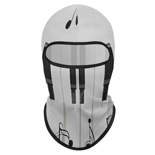 Balaclava para Hombres y Mujeres con Patrón de Teclas de Piano y Notas, Máscara de Rostro Completa para Ciclismo miniatura 7