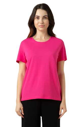 Image of Van Heusen Women's Cotton Relaxed Fit Lounge T Shirt - Relax Fit, Round Neck, Short Sleeves