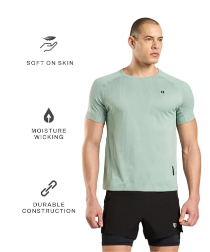 Image of TEGO Zone T-Shirt | Men's High-Intensity Training Tee| Zoned Jacquard Ventilation | Breathable Gym & Workout | Anti-Odour | Lightweight Athletic Fit