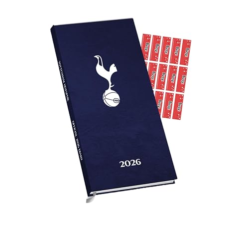 Image of TOTTENHAM HOTSPUR FC DIARY 2026 SLIM POCKET DIARY CALENDAR WEEK TO VIEW WITH FREE ORGANISING STICKERS INCLUDED