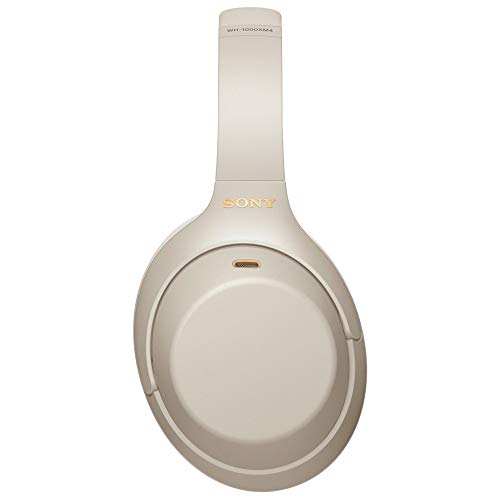 Image of Sony WH1000XM4 /S Premium Noise Cancelling Wireless Over-The-Ear Headphones with Built in Microphone Silver Bundle with Deco Gear Premium Hard Case + Pro Audio Headphone Stand + Microfiber Cloth