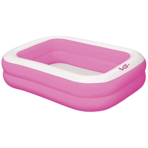 Piscina Inflável Retangular Infantil Rosa 100 Litros Pvc VG Plus