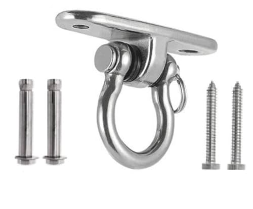 Image of Q1 Beads 304 Stainless Steel Swivel Swing Hook Hanger 500 Kgs Load Capacity Heavy Duty Ceiling Hook Rotating Kada for Hanging Swing, Hammock,Playing Jhula,Playground, Porch, Yoga Seat (Chrome,1 Pc.)