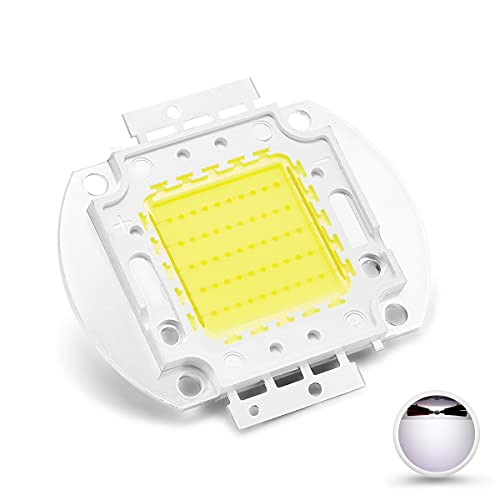 CHANZON High Power Led Chip 50W White (6000K - 6500K / 1500mA / DC 30V - 34V / 50 Watt) Super Bright Intensity SMD COB Light Emitter Components Diode 50 W Bulb Lamp Beads DIY Lighting