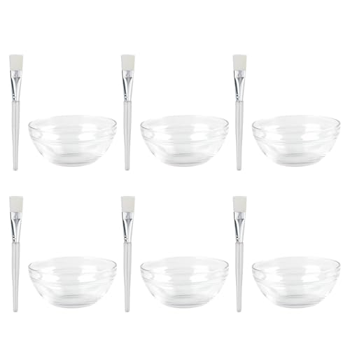 TEHAUX 12 Piezas de Cuencos para Mascarillas Faciales Cepillos Suaves Reutilizables de Ps para Mezclar y Aplicar Mascarillas en Casa