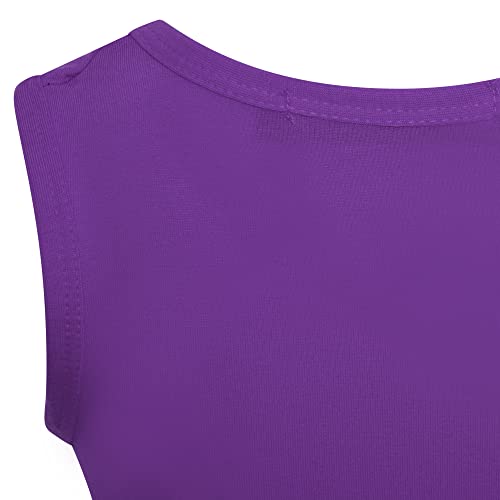 Loxdonz Girl's Kids Basic Crop Tank Tops Sleeveless Racerback Muscle Crop Tank Vest Top4