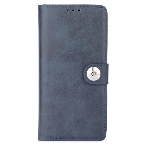 Image of Inktree Vivo V50 5G Flip Cover | Leather Finish | Complete Protection Flip Case for Vivo V50 5G - Blue Button