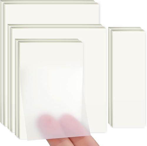 400 Blätter 4-Typen Transparente Haftnotizen， Wasserfest und Wiederbeschreibbar Clear Sticky Notes für Büros，Selbstklebendes Transparent, Durchsichtige Sticky Notes für Schule, Büro, Hause