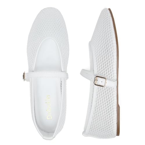 Image of Womens Mesh Ballet Flats Comfortable Dressy Round Toe Maryjane Fishnet Casual Shoes
