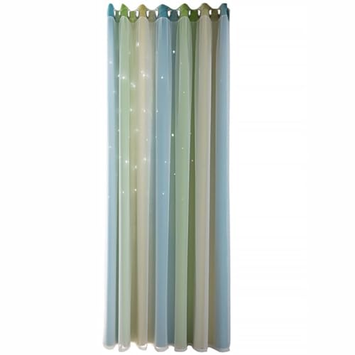 Rideau dacron maille double couche vert isolation occultation salon - 2