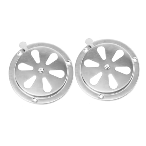 Yardenfun 2個 RV換気装置 海洋換気カバー RVベントキャップ ボート排気口カバー ボート用ヨット部品 ベントプレート RVの通気口 ダンパー ステンレス鋼 Silver