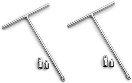 2 set llave T 3/8" mango largo con 2 adaptadores