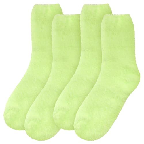 Image of BambooMN Women's Fuzzy Soft Colored Socks