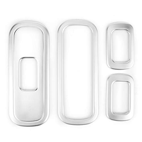Cubierta de botón de elevación de la Ventana Tiberio de Plata Cromado Silver 4pcs Establecido para Mercedes G Clase W463 G350 G400 G500 G55 G63 G65 G800 2019 2019
