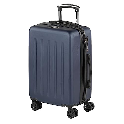 Bagage cabine 55x40x20 SKPAT bleu léger rigide extensible avec cadenas à roulette avion