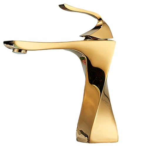 YESOP Torneira Para Banheiro Bancada Monocomando Misturador Lavabo Pia Bica Baixo Luxo Dourado