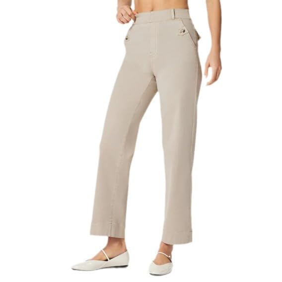 Stretch Twills Cropped Wide Leg Pant, High Waist Casual Wide Leg Cropped Pants for Women Tummy Control with Pocket4