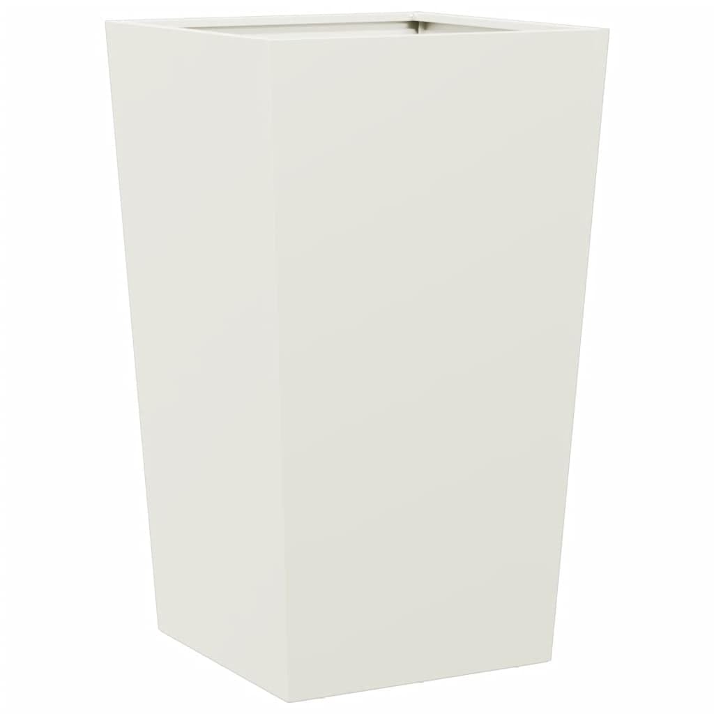 vidaXL Donice ogrodowe, 2 szt., białe, 45x45x75 cm, stalowe, doniczka, doniczka ogrodowa, donica tarasowa, wysoka donica, donica balkonowa