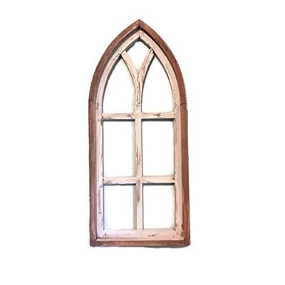 Buy Farmhouse wood wall window, Arch window frame, Farmhouse cottage