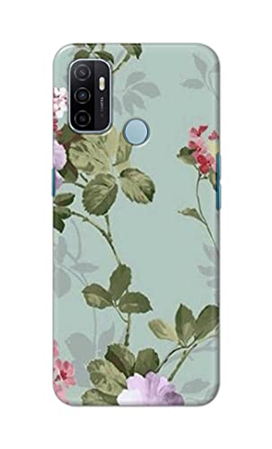 Image of Printed Hard Back Cover Case for Oppo A53 4G | Oppo A53S 4G | Oppo A32 | Oppo A33 2020 Back Cover (Floral Painting) -1302