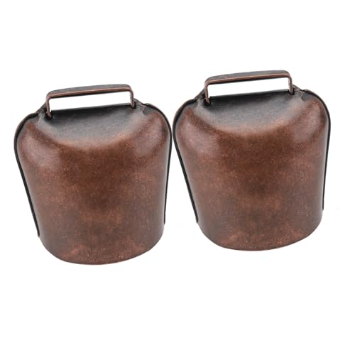 UKCOCO Campanellini da Appendere per Animali da Fattoria 2 Pezzi Campana Spessa in Bronzo Rosso Accessori e Decorazione per Pecore e Mucche 62G Taglia l