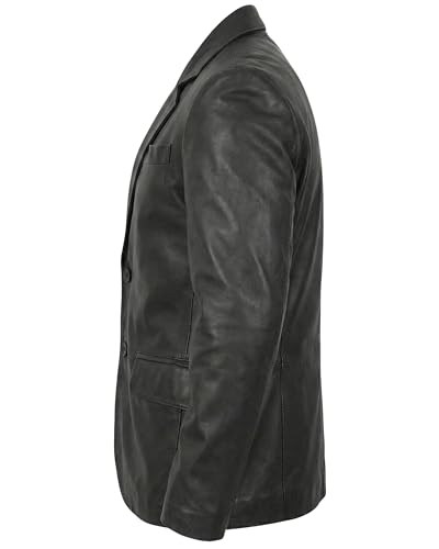 Image of Men's Leather Blazer - Lambskin Leather Blazer Men Genuine Leather Jacket Blazers - Men's Real Leather Sport Coat
