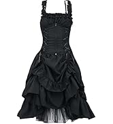 Punk Gothic Smocked Short Dresses for Women Teen Girls Y2k Straps Medieval Corset Dress 2022 Trad...