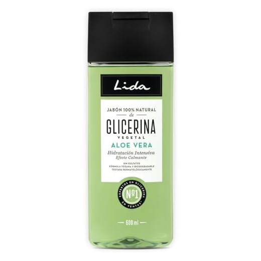 Lida - Jabón Líquido 100% Natural de Glicerina y Aloe Vera | Gel de Ducha y Baño | Limpia e Hidrata en Profundidad todo Tipo de Pieles | Elaboración Tradicional - 600 ml