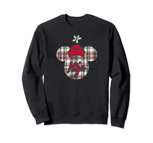 Sweat Minnie Mouse Disney de Noël à motif écossais rouge pour fille