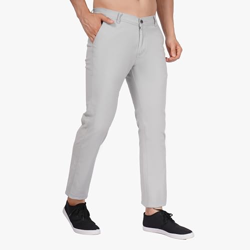 Image of Men's Regular Fit Linen Trousers | Slim Fit Lightweight Casual Pants | Stylish Dress Pants for Office or Travel | Premium Luxury Linen Trouser Pant with Breathable Comfort