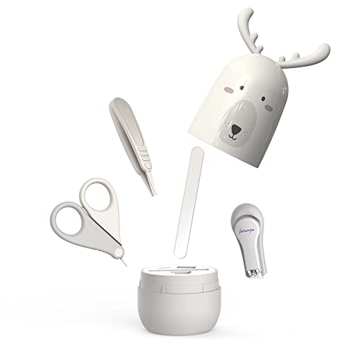 Baby 4in1 Pflege-Set für Fingernägel und Fußnägel mit Nagelknipser, Nagelschere, Nagelfeile und Pinzette für Kinder und Neugeborene in süßer Geschenk-Verpackung