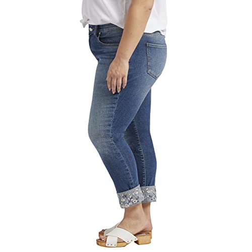 JAG Women's Plus Size Carter Mid Rise Girlfriend Jeans2