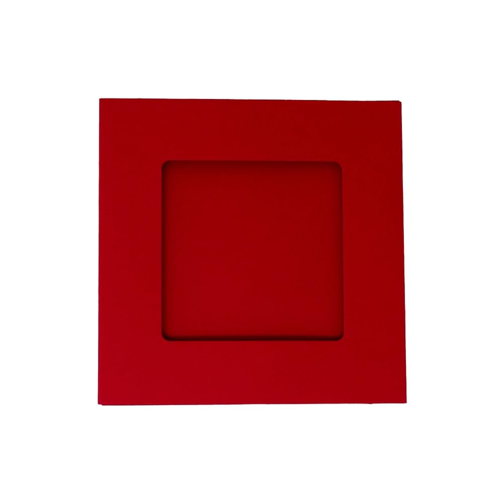 Square Aperture Square Cards - Christmas Red (Pack of 5), Square Red, 130mm x 130mm - Image 2